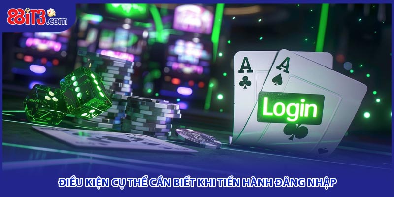 Điều kiện cụ thể cần biết khi tiến hành đăng nhập
