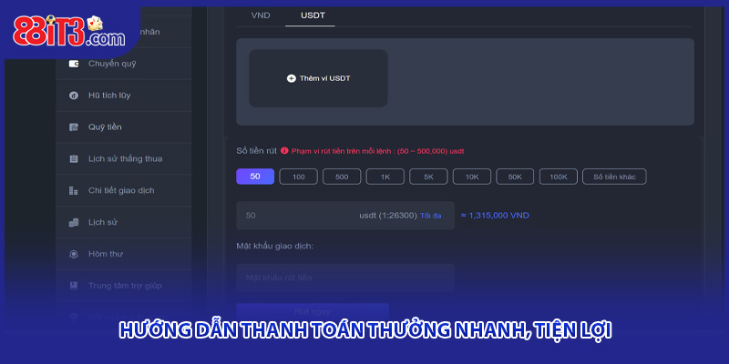 Hướng dẫn thanh toán thưởng nhanh, tiện lợi